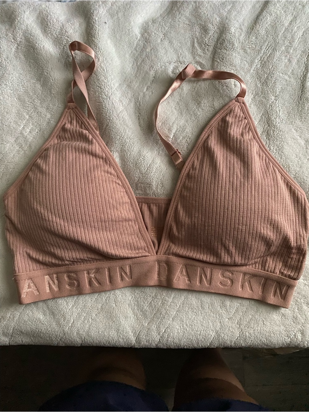 Danskin Ribbed Wireless Bralette - Rose Taupe